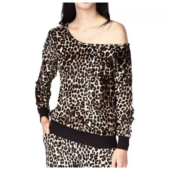 Michael Kors Women’s Animal Leopard Print Brown Black Long Sleeve Top Size 4X - Picture 1 of 10